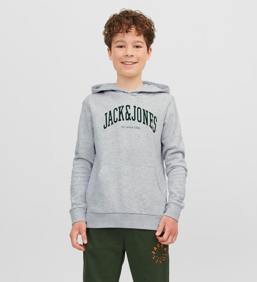 Jack & Jones Hoodie - JjeJosh - White Melange