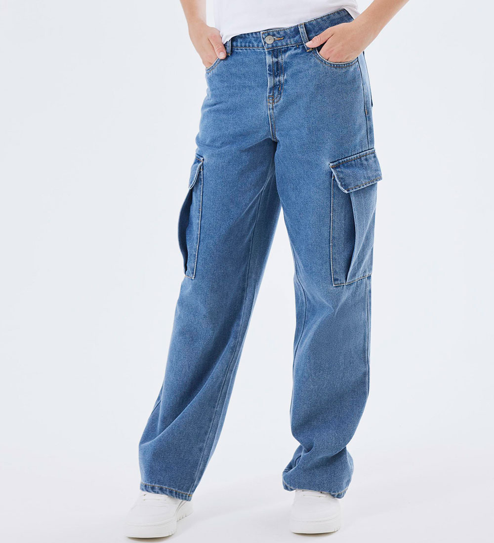 LMTD Jeans - Cargo - NlnTartizza - Medium+ Blue Denim