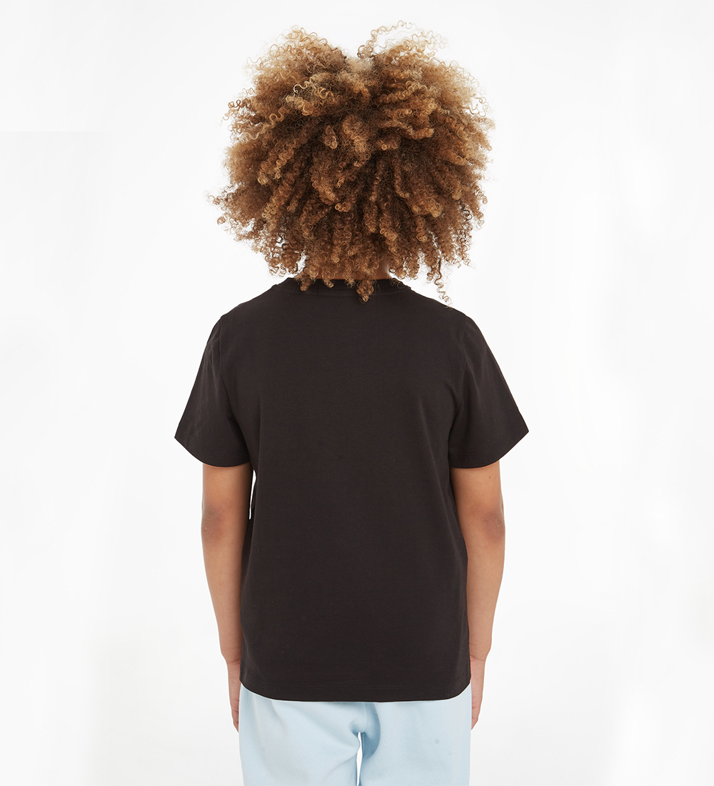Calvin Klein T-shirt - Pixel Logo Relaxed - Black w. White