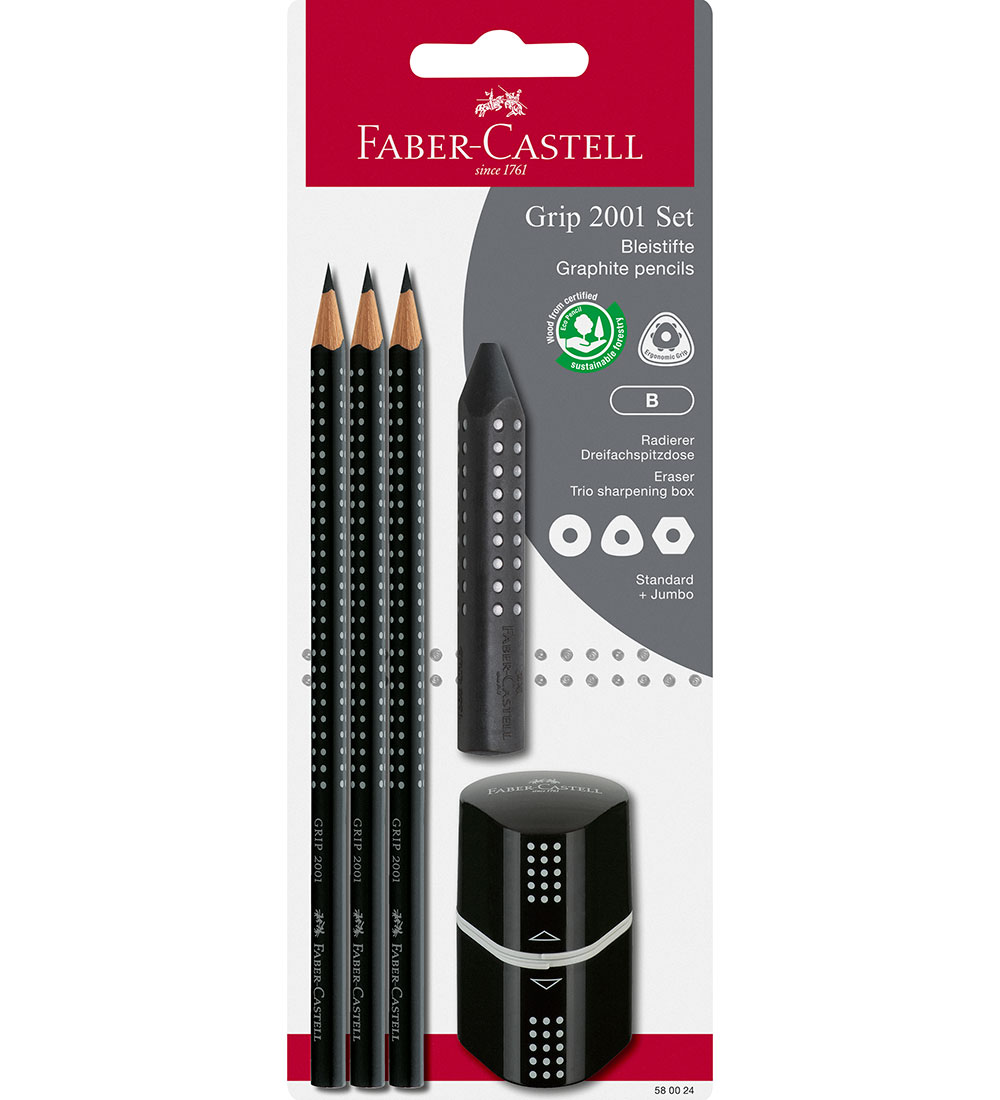 Faber-Castell Kynsarja - Grip - 5 Osaa - Musta