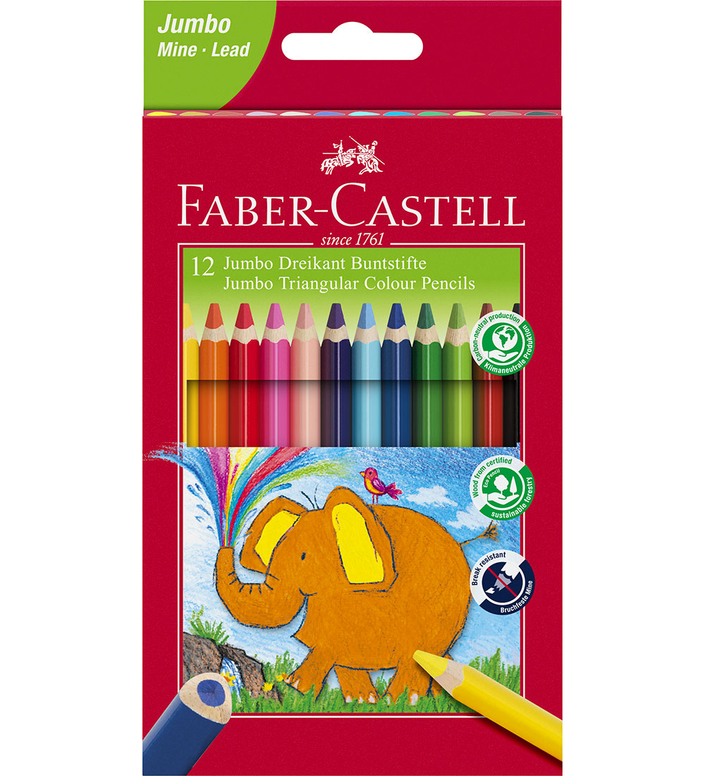 Faber-Castell Crayons de couleur - Triangulaire - Jumbo - 5,4 mm