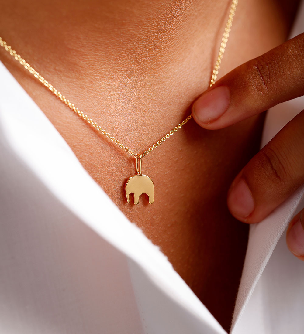 Design Letters Hanger tot Ketting - Olifant - 18K verguld