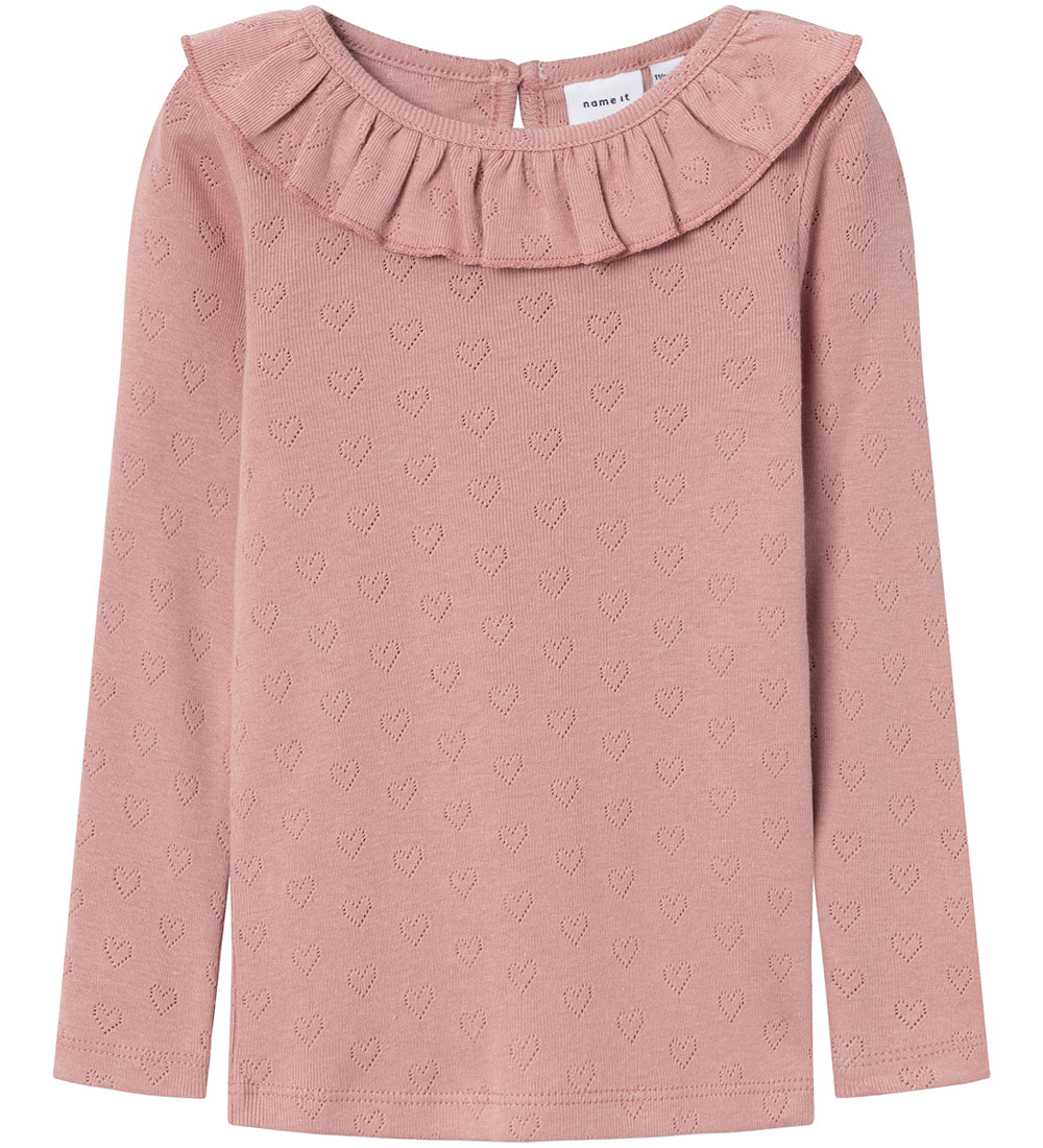 Name It Blouse - NmfTyane - Ash Rose w. Pointelle