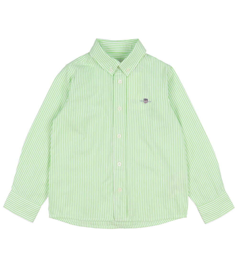 GANT Hemd - Oxford - Slime Green/Weißer Streifen
