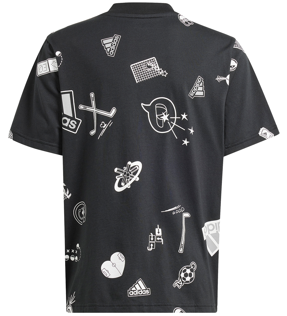 adidas Performance T-shirt - J Bluv T - Black/White