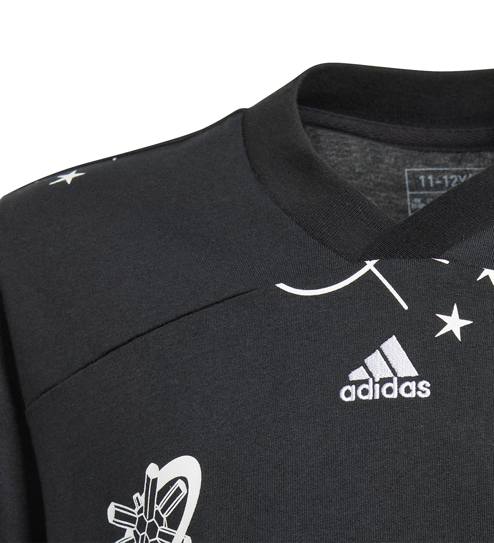 adidas Performance T-shirt - J Bluv T - Black/White
