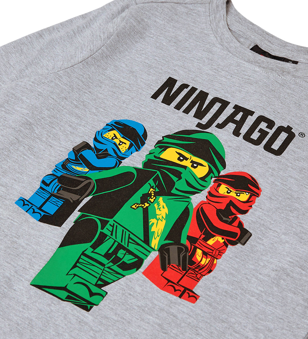 LEGO® Ninjago Pyjama Set - LWAris - Grey Melange/Blue w. Print