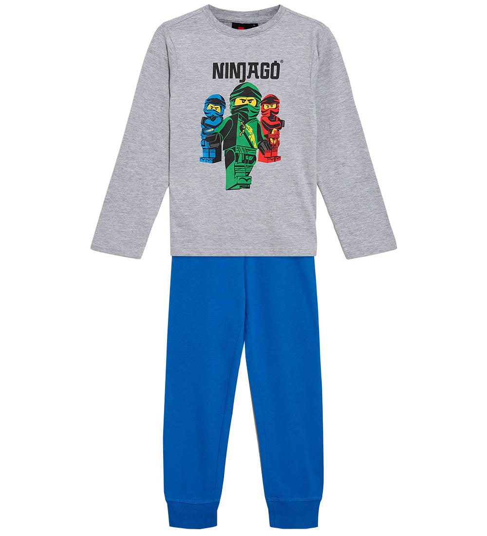 LEGO® Ninjago Pyjama Set - LWAris - Grey Melange/Blue w. Print