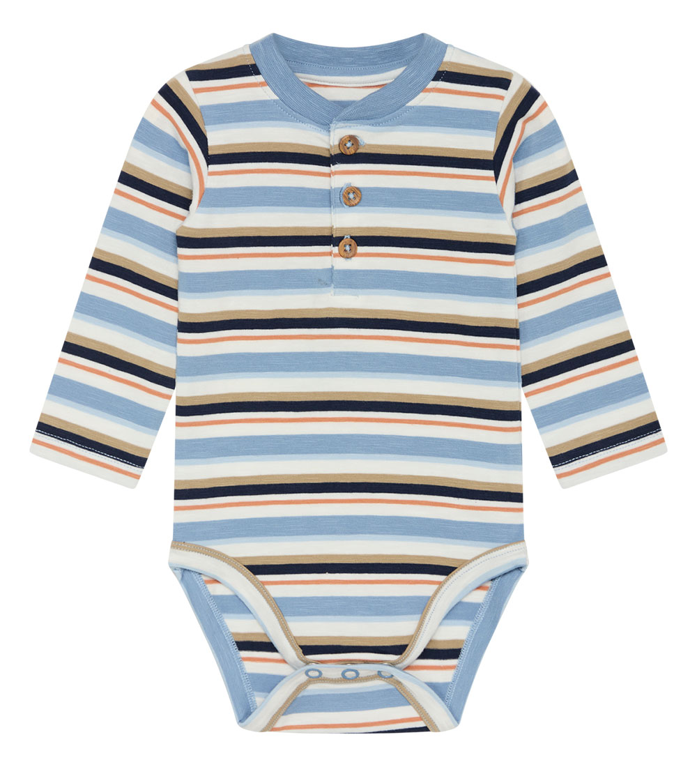 Hust and Claire Bodysuit l/s - HCBjorn - Faded Blue w. Stripes