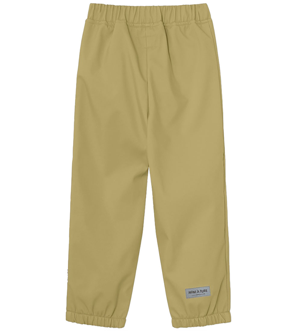 Mini A Ture Softshell Pants w. Fleece - Aian - Boa Green
