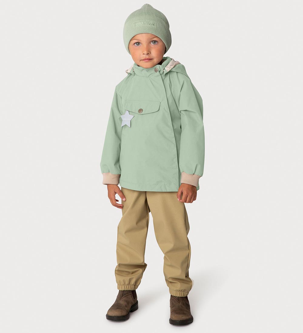 Mini A Ture Softshell Pants w. Fleece - Aian - Boa Green