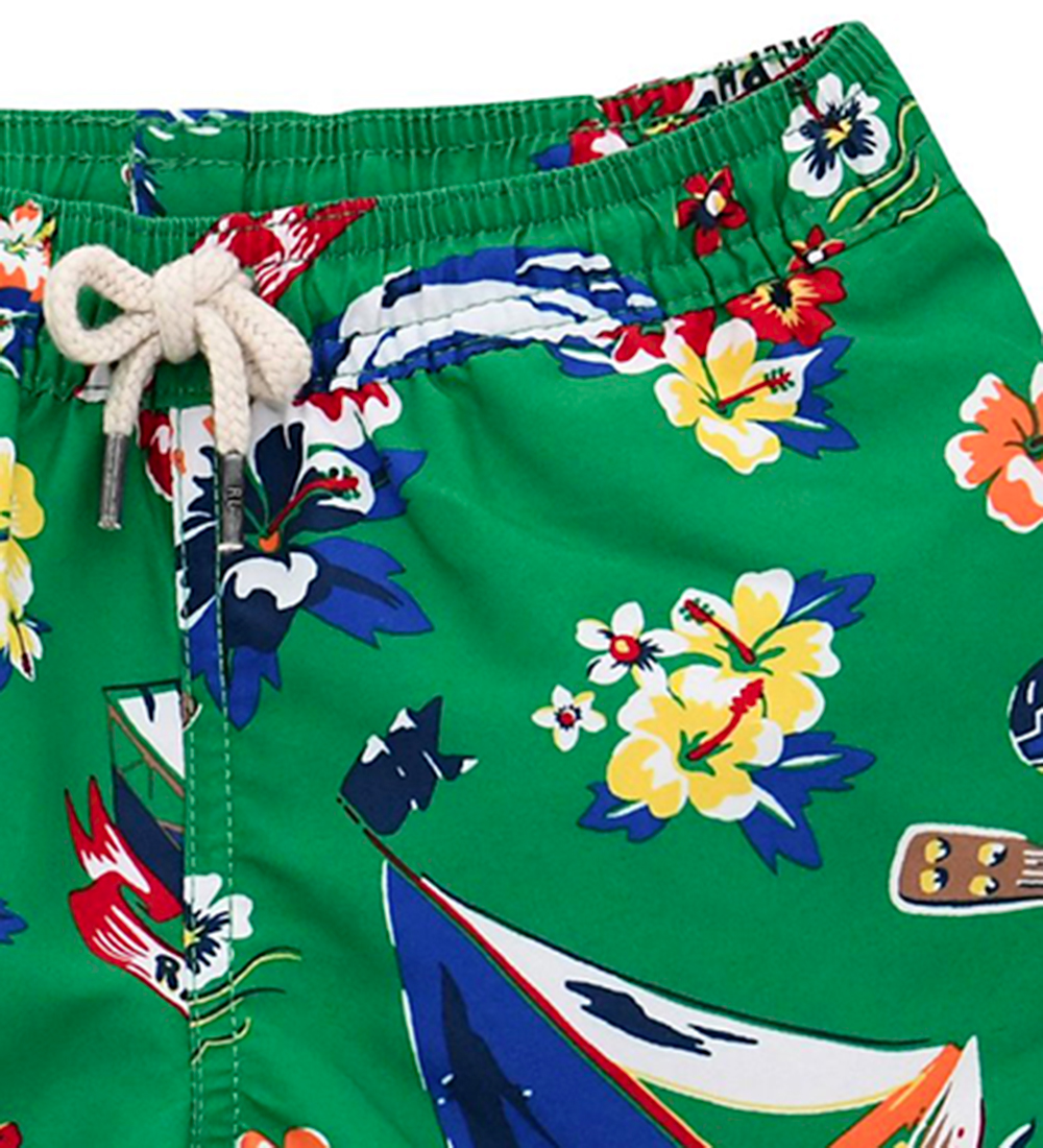 Polo Ralph Lauren Badeshorts - Reisender - Grün m. Print