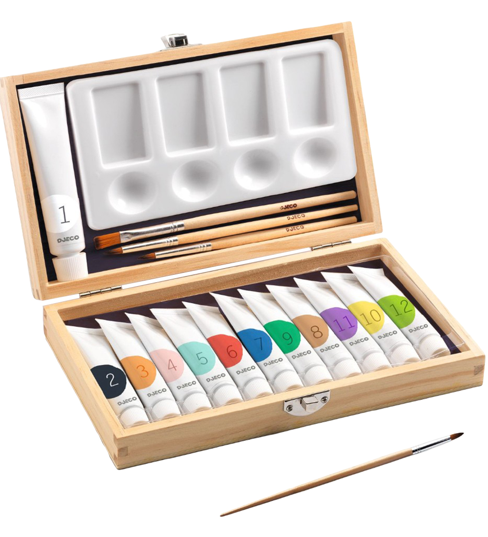 Djeco Paint Set - 12 Colours - Artist's Box