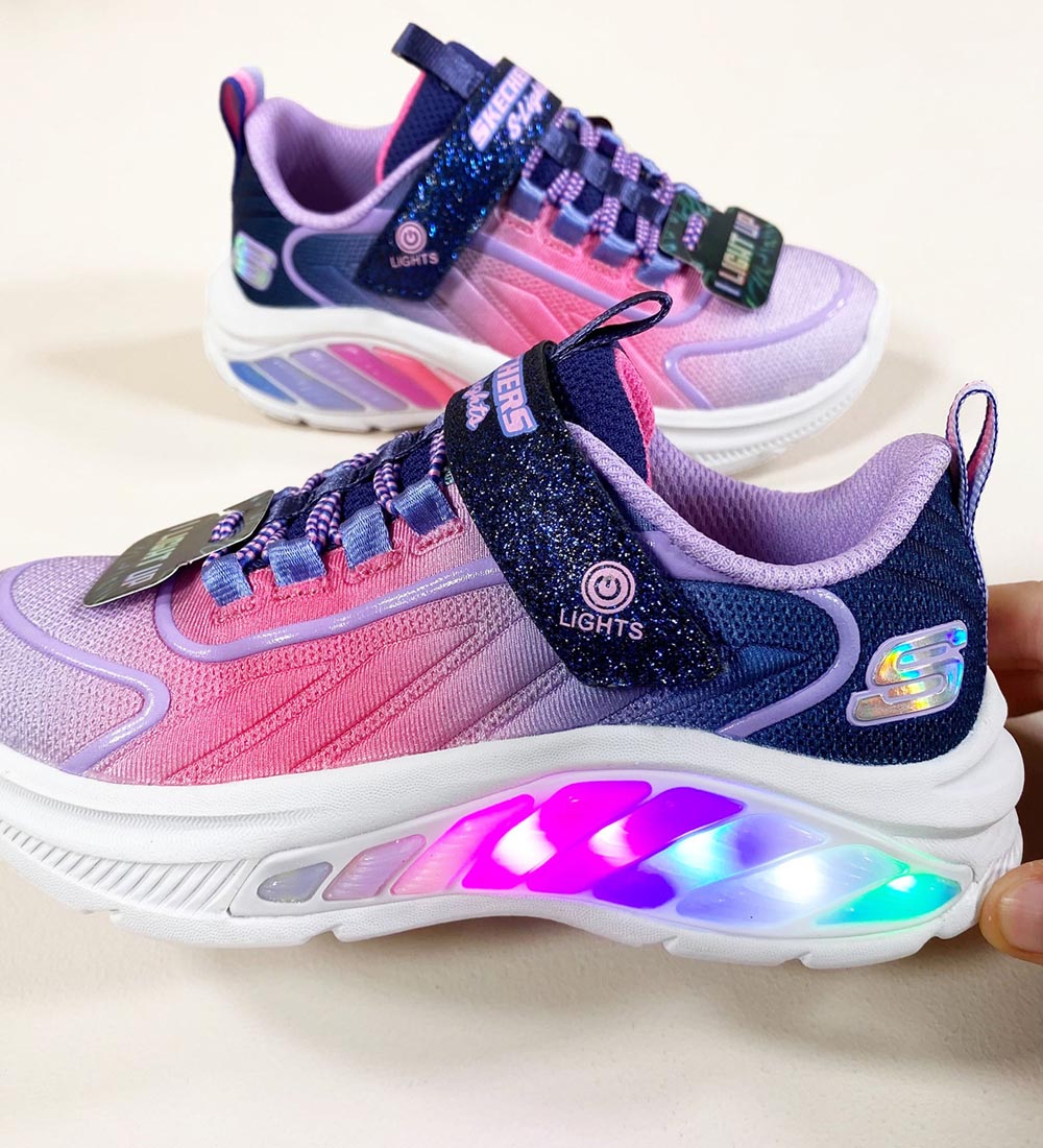 Skechers Schuhe m. Lichter - Rainbow Cruisers - Navy/Multi