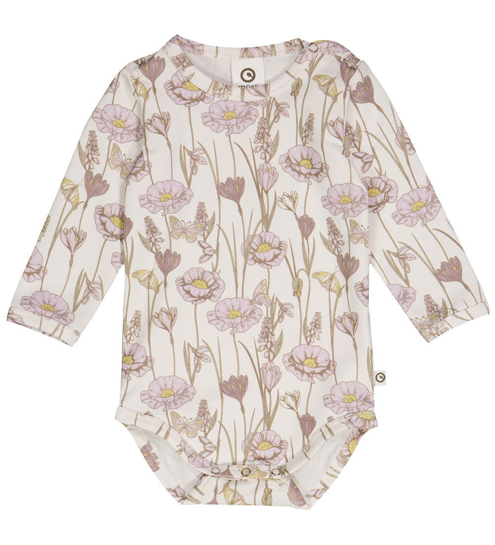 Müsli Romper l/s - Krokus - Conditioner Cream/Orchid/Maïs