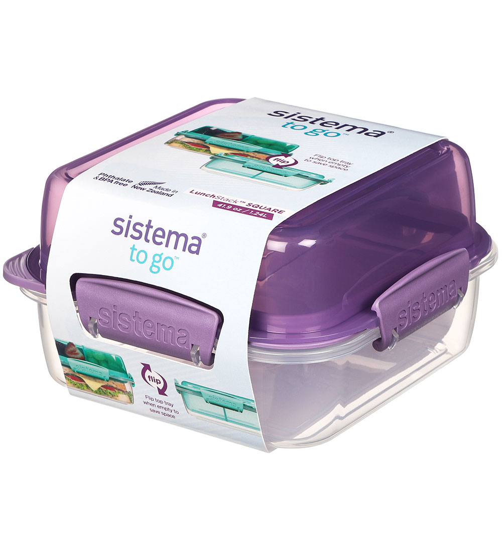 Sistema Lunchbox - Lunch Stack To Go Square - 1.24 L - Purple