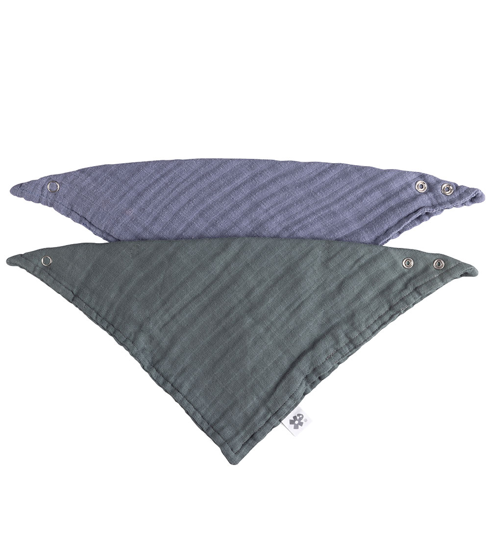 Bavoir baveur Sebra - 2 Pack - Mousseline - Bleu/Vert