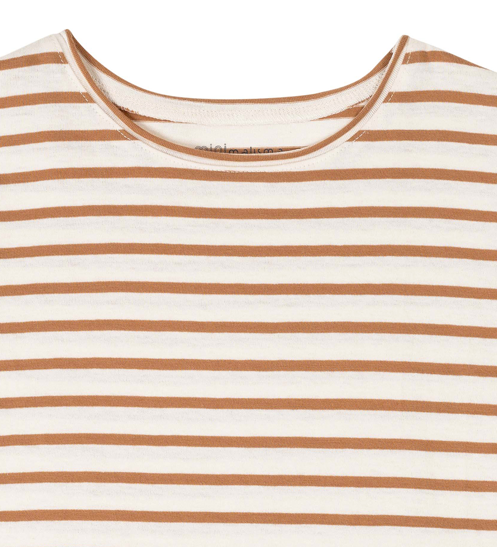 Minimalisma T-Shirt - Leinen - Bronzestreifen