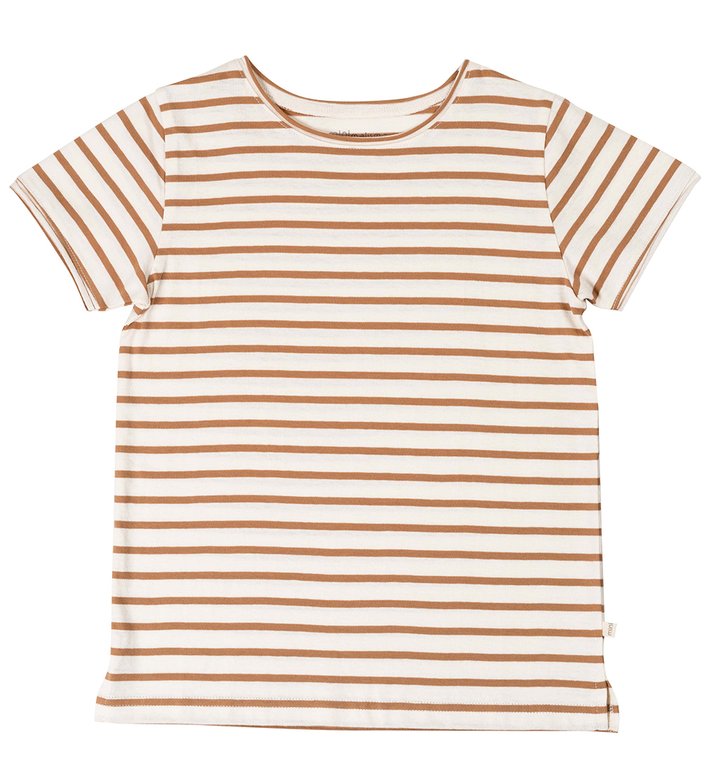 Minimalisma T-Shirt - Leinen - Bronzestreifen