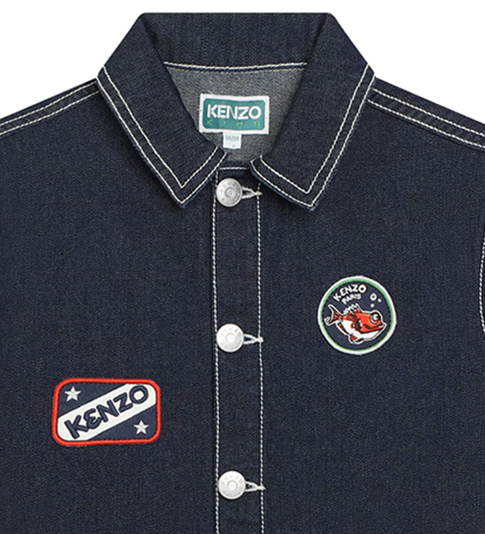 Kenzo Denim Jacket - Raw Denim w. Patches