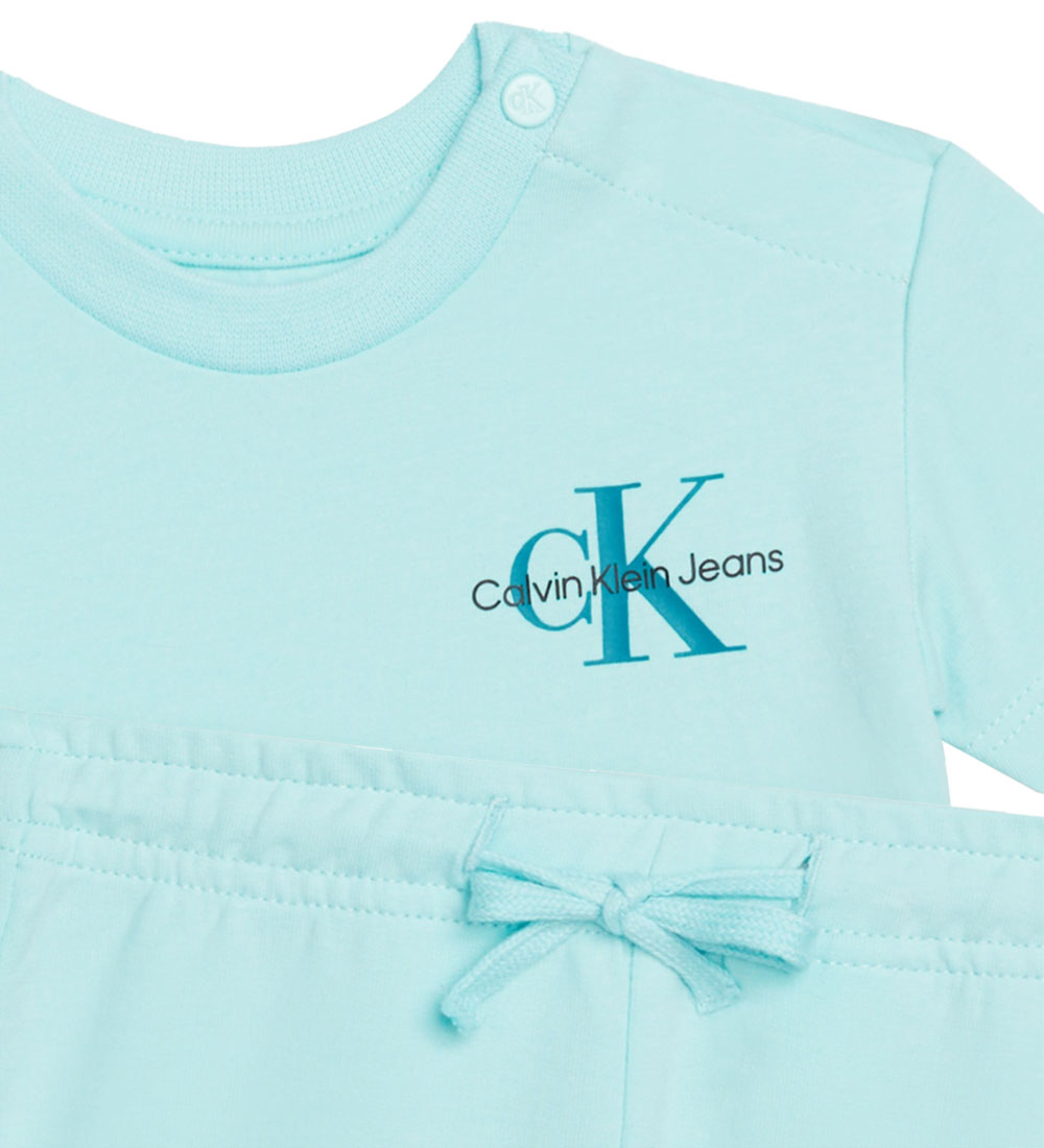 Calvin Klein Set - T-shirt/Shorts - Monogram Logo - Blue Tint