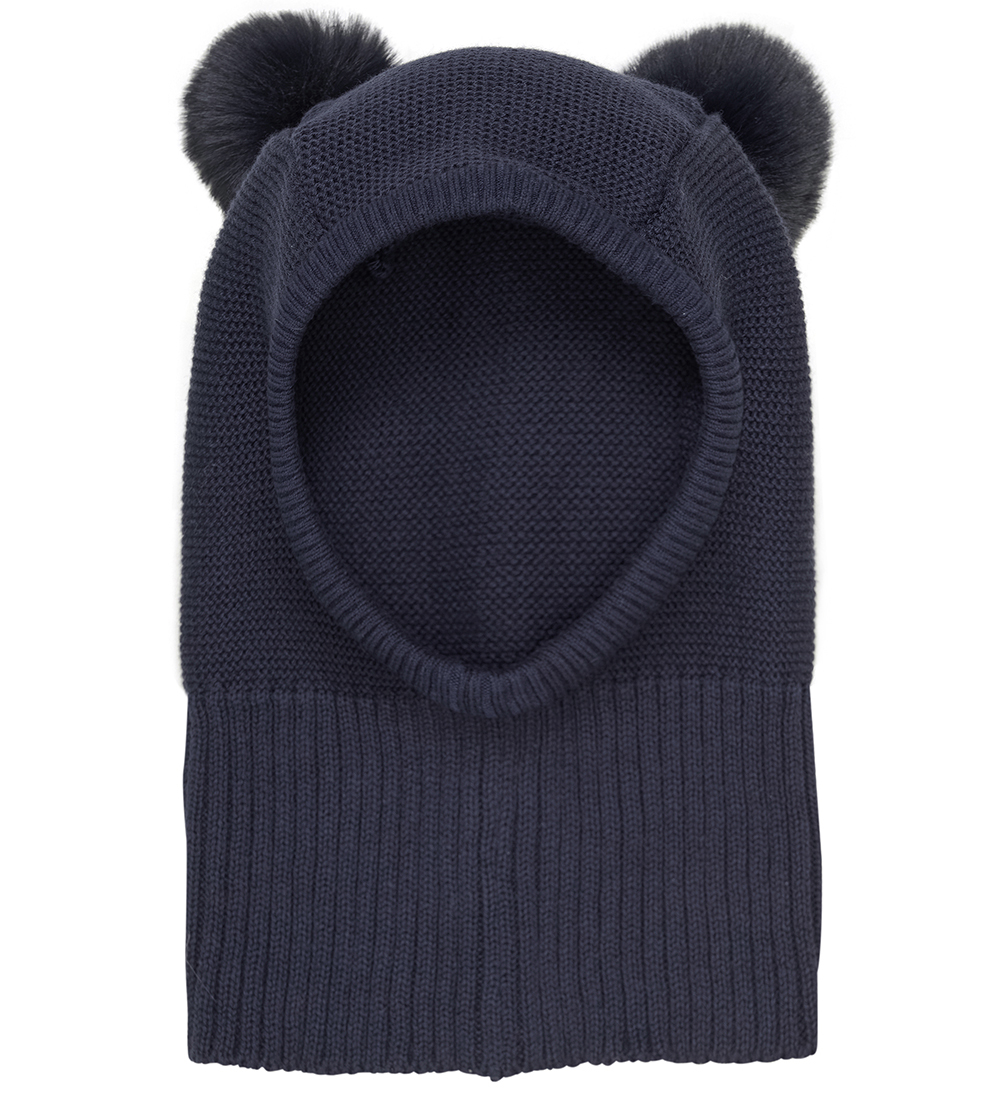 Huttelihut Balaclava - Single Layer - Navy w. Pom-Pom