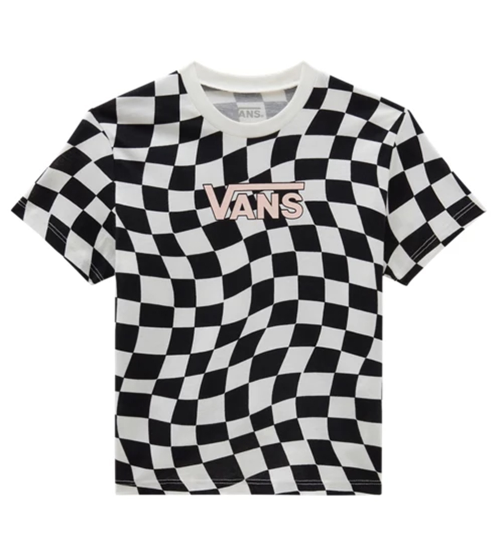 T-Shirt Vans - Vérification déformée 66 Crew - Black/Marshmallow