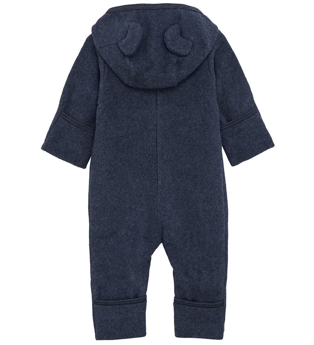Huttelihut Pramsuit - Fleece - Navy Melange w. Ears