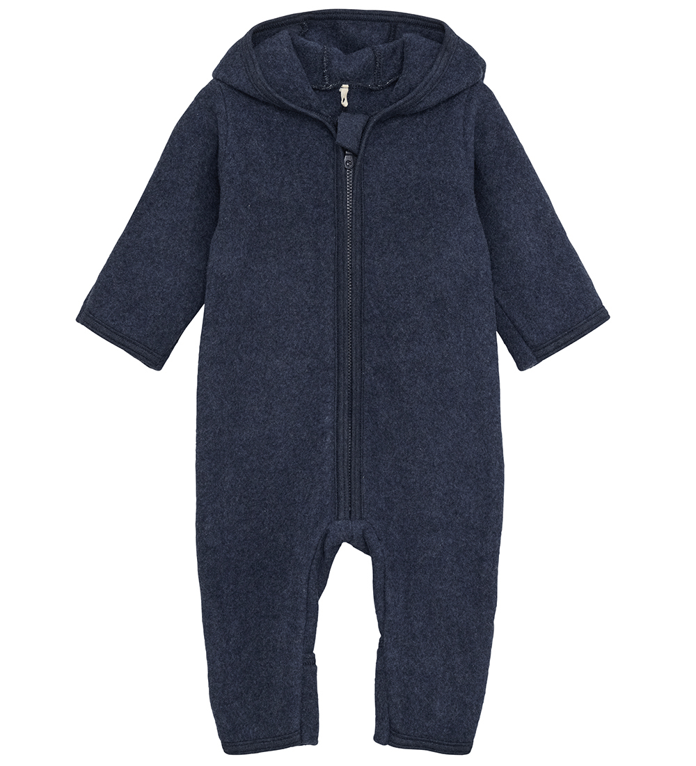 Huttelihut Pramsuit - Fleece - Navy Melange w. Ears