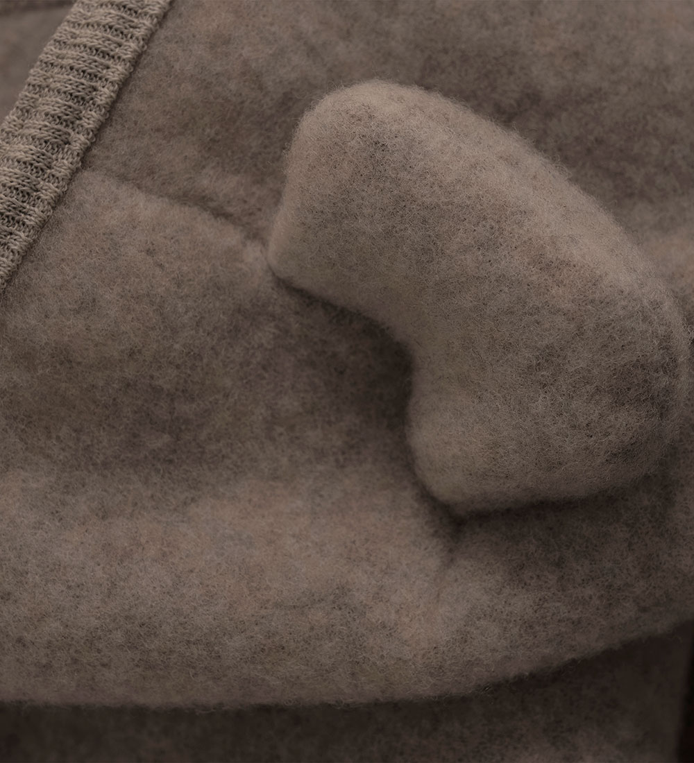 Huttelihut Pramsuit - Wool - Dark Brown Melange w. Ears