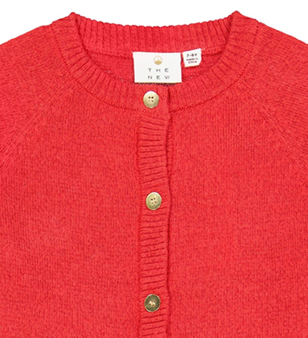 The New Cardigan - Knitted - TnEve - Geranium w. Glitter