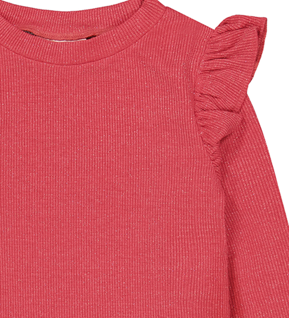 The New Bluse - Rib - TnFarah - Geranium m. Glitzer