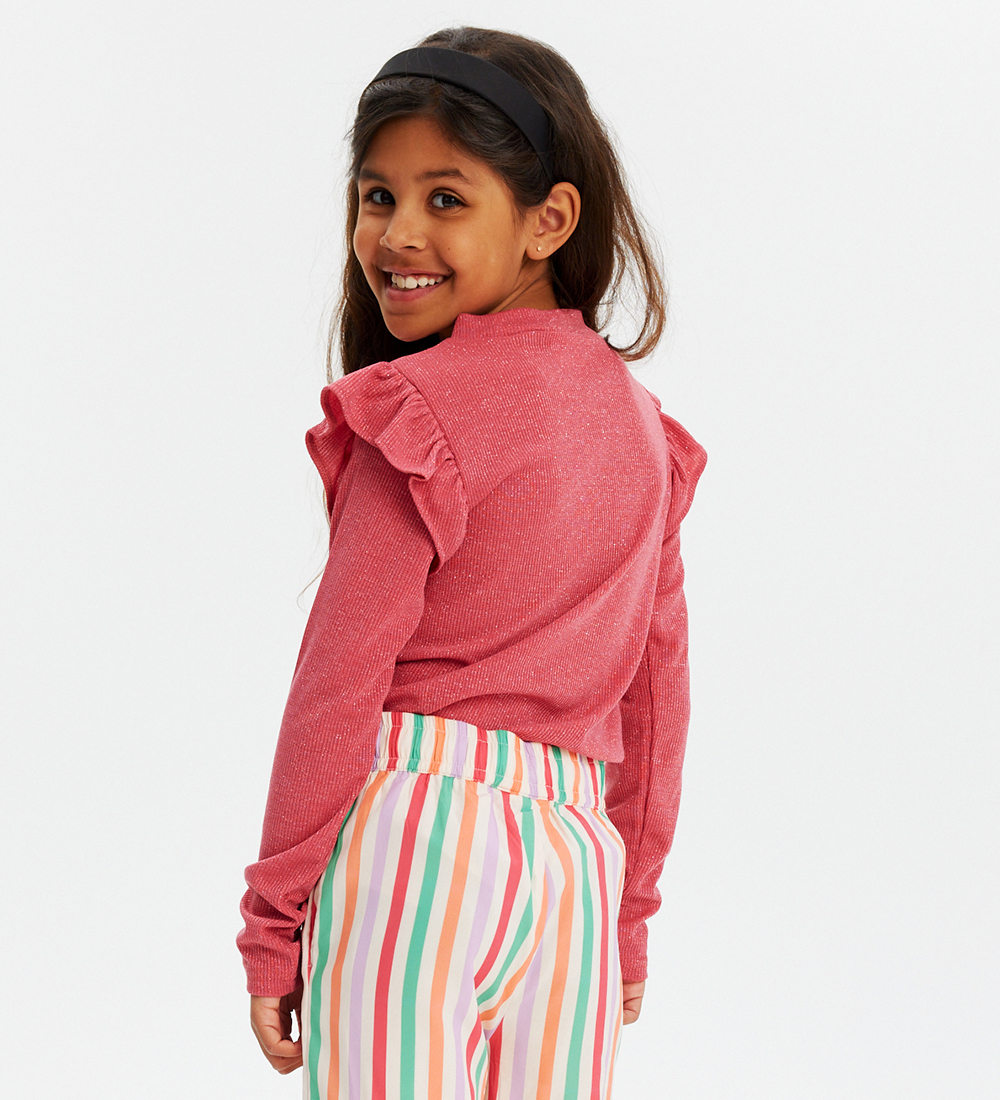 The New Bluse - Rib - TnFarah - Geranium m. Glitzer