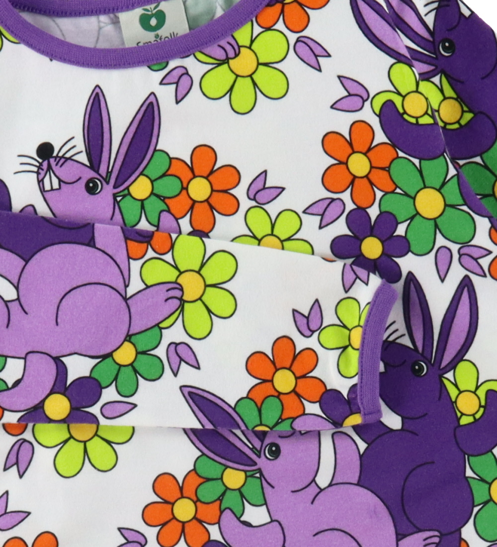 Småfolk Blouse - Cream w. Rabbits and Flowers