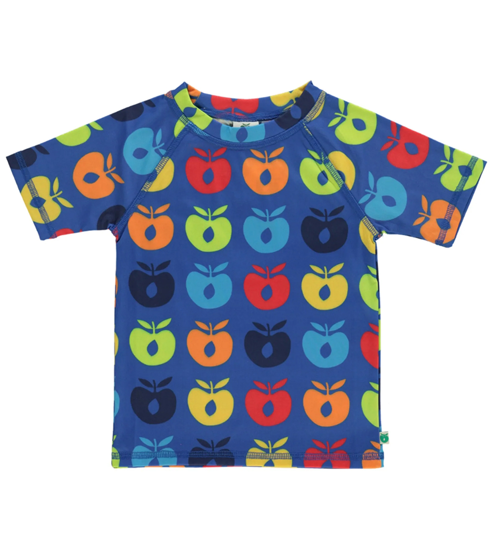 Småfolk Swim Top - UV50+ - Blue Lolite w. Retro Apples
