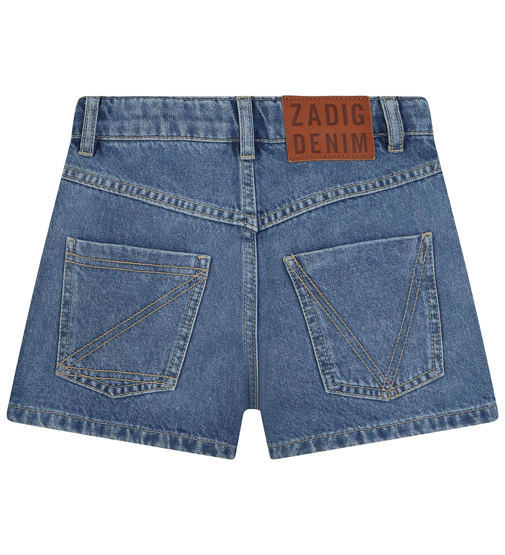 Zadig & Voltaire Jeansshorts - Elle - Denim Blue m. Strassstein