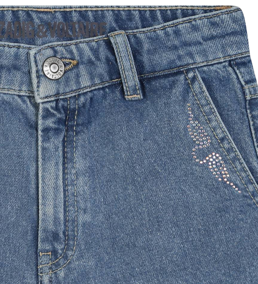 Zadig & Voltaire Jeansshorts - Elle - Denim Blue m. Strassstein