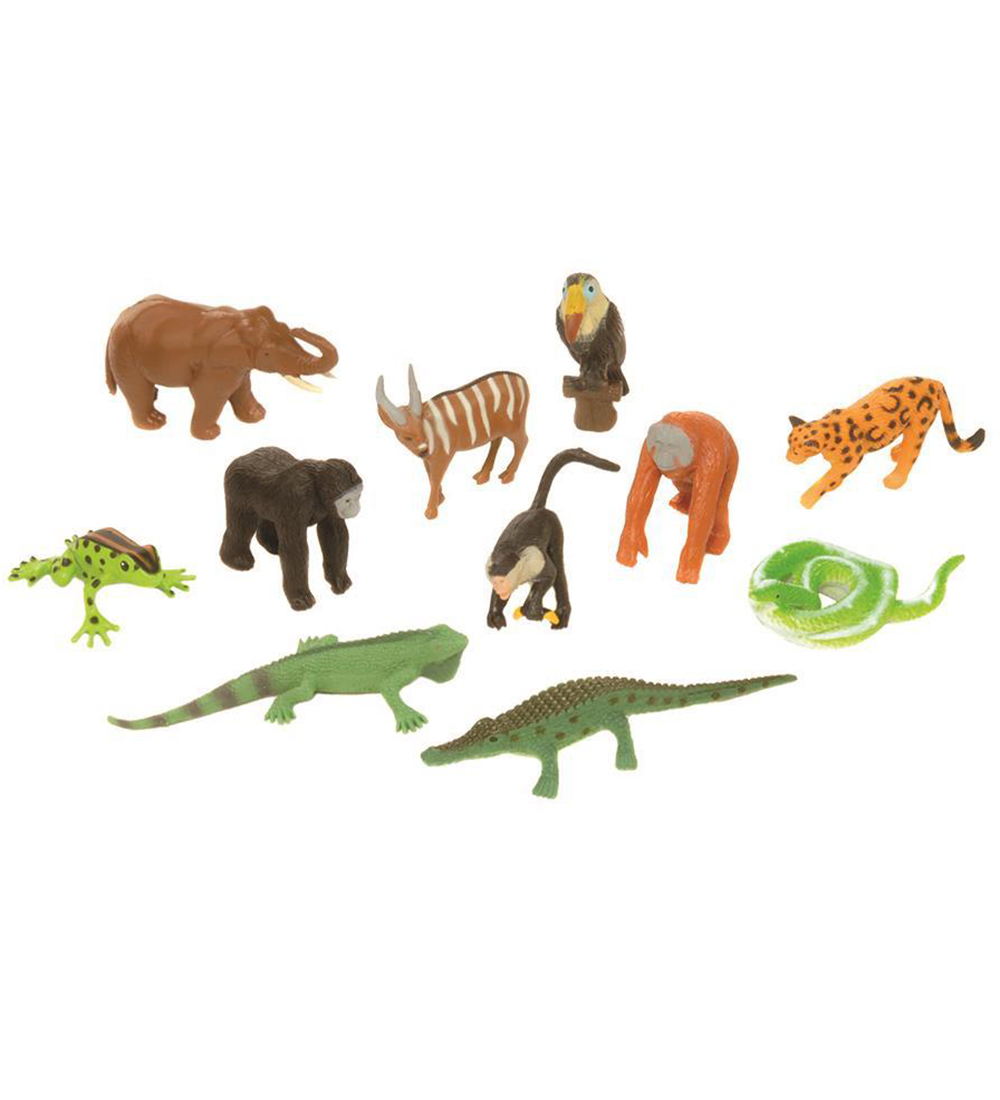 Wild Republic Figurer - Nature Hals - 12 stk. - Dyr i regnskogen