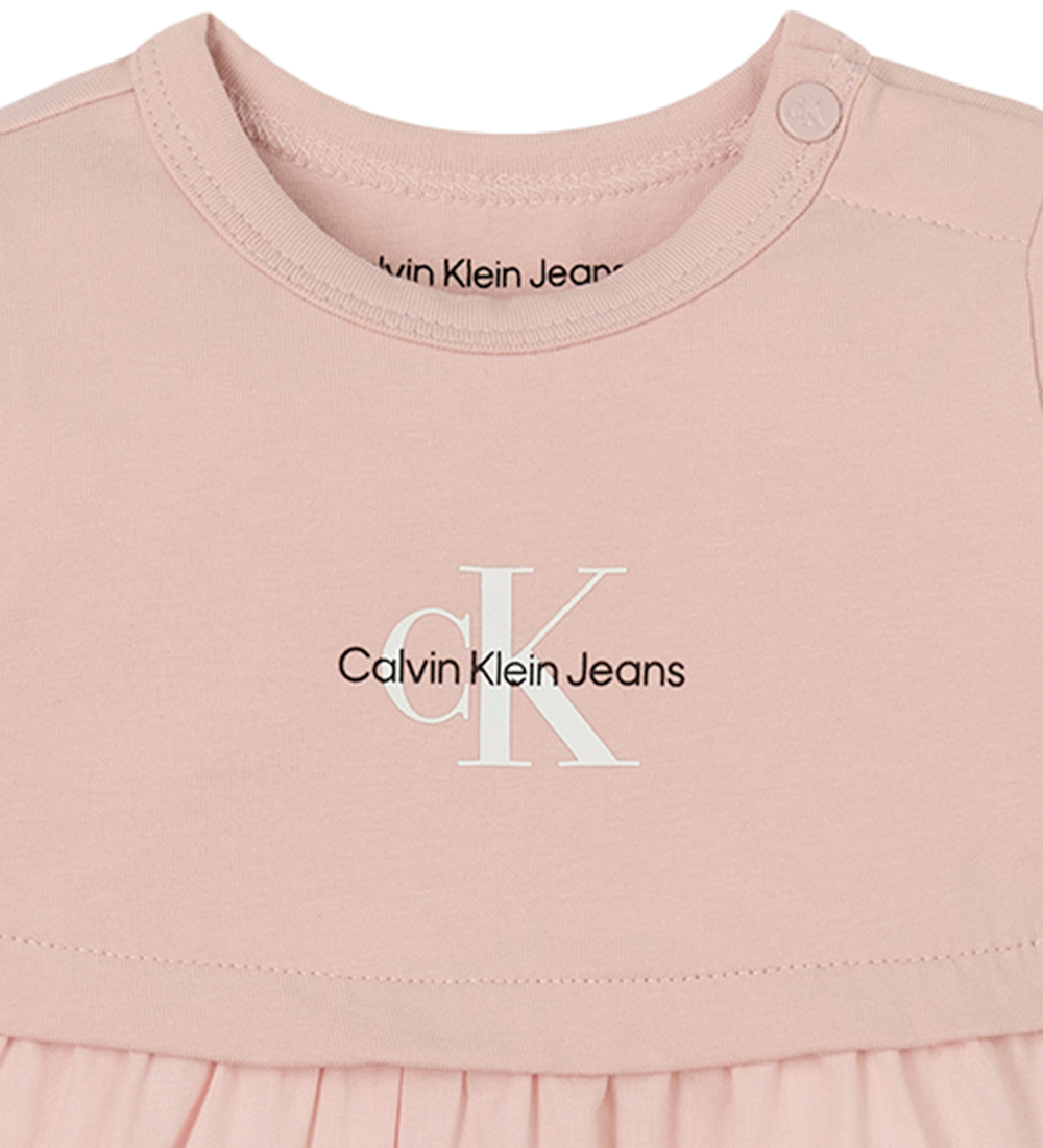 Calvin Klein Kleid m. Shorts - Monogramm-Logo - Sepia Rose