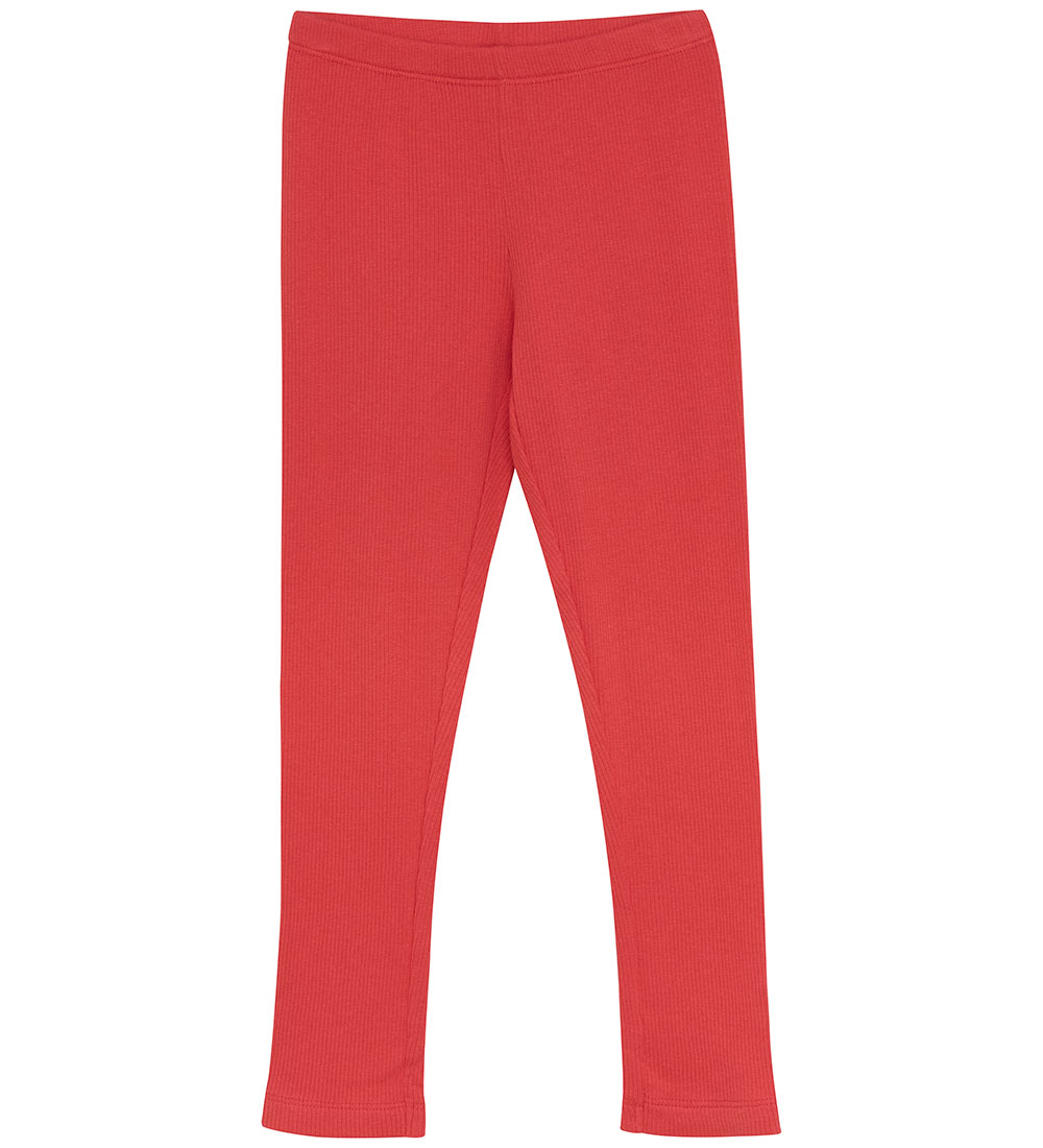 Minymo Leggings - Rib - Tómatmauk
