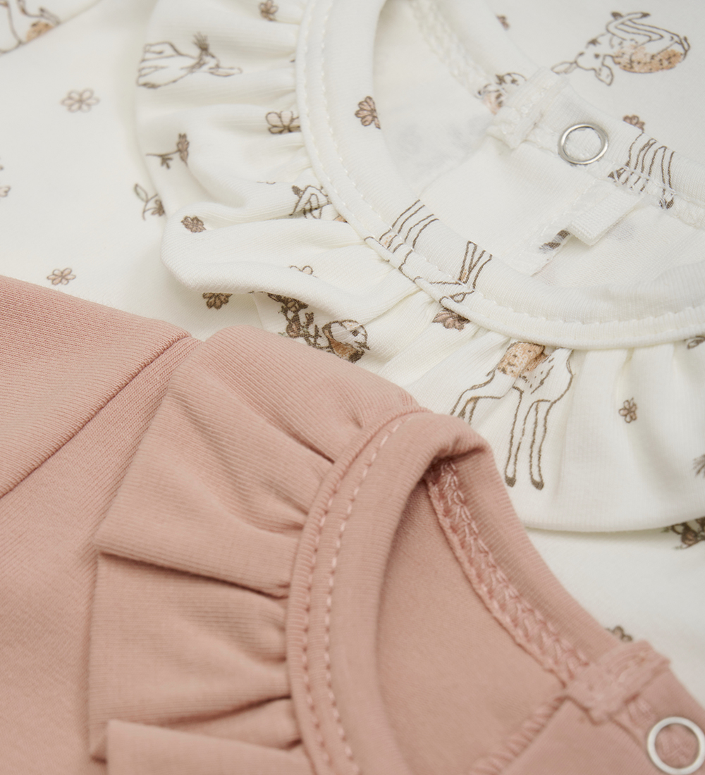 Fixoni Bodysuit l/s - 2-Pack - Mahogany Rose
