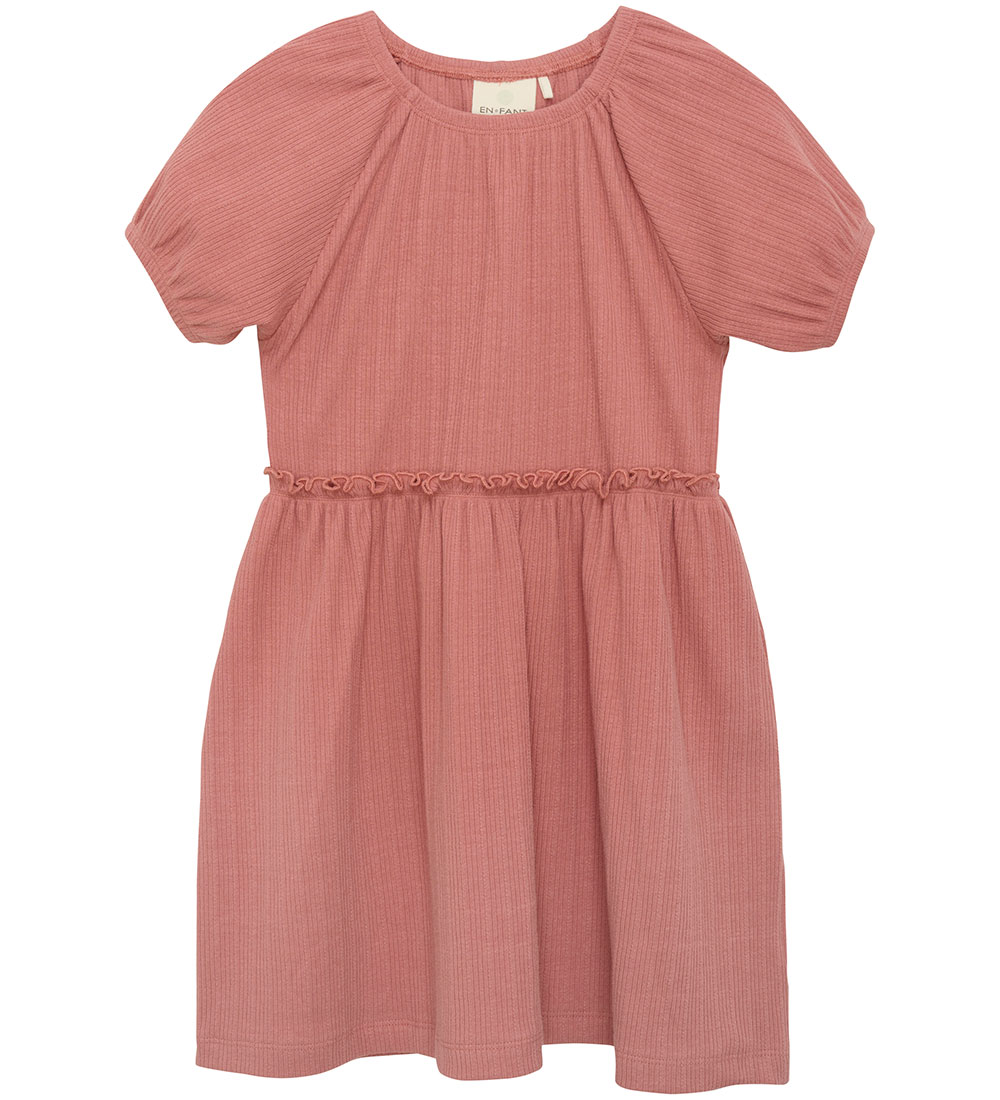 Robe En Fant - Rib - Ancien Rose