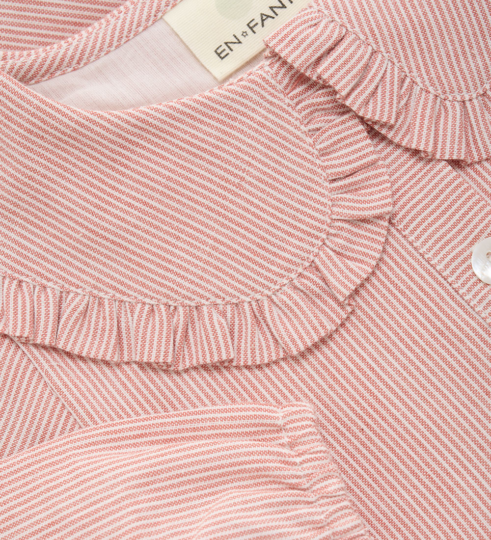 Chemise En Fant - Rayures - Ancien Rose
