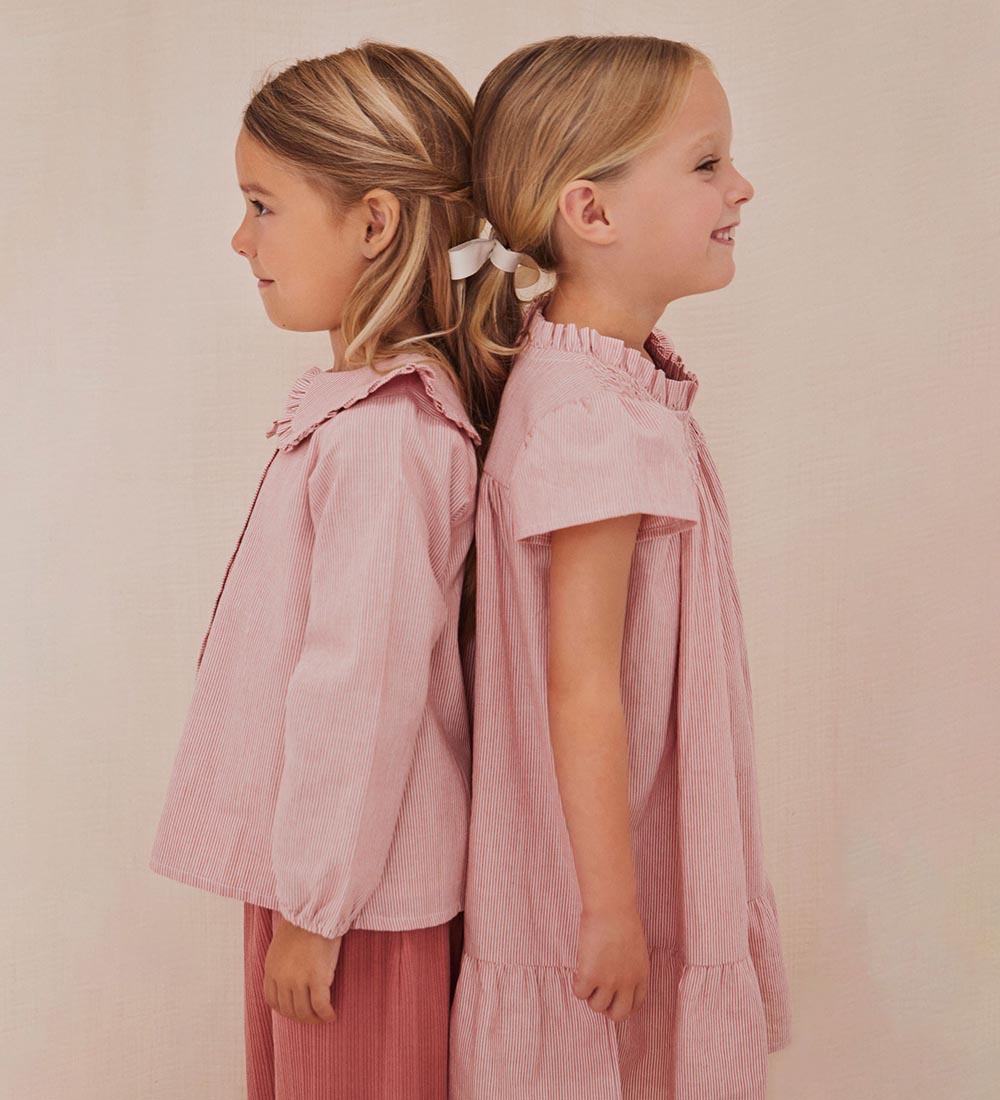 Chemise En Fant - Rayures - Ancien Rose