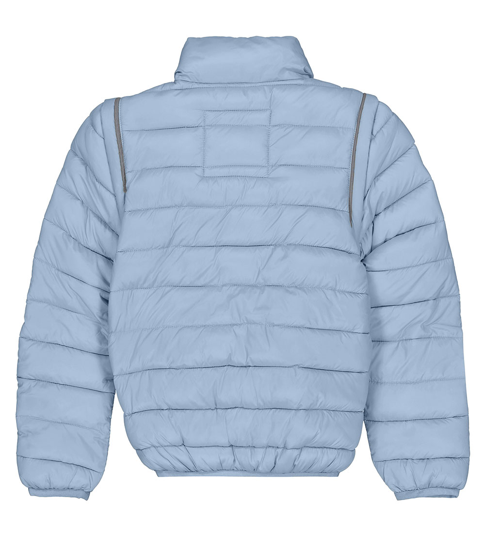 Mikk-Line Gevoerde Jas/Vest - 2-in-1 - Vervaagd Denim