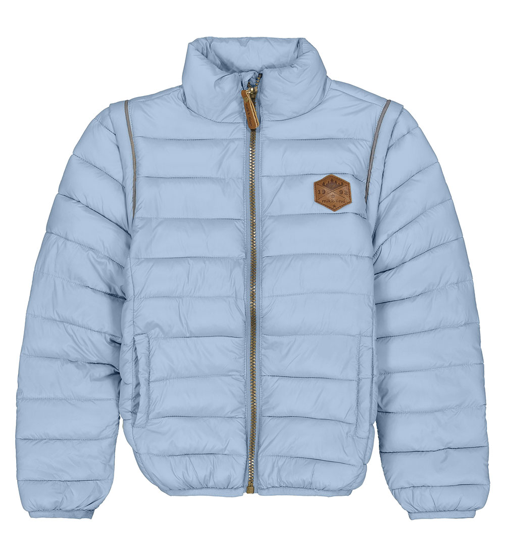 Mikk-Line Gevoerde Jas/Vest - 2-in-1 - Vervaagd Denim