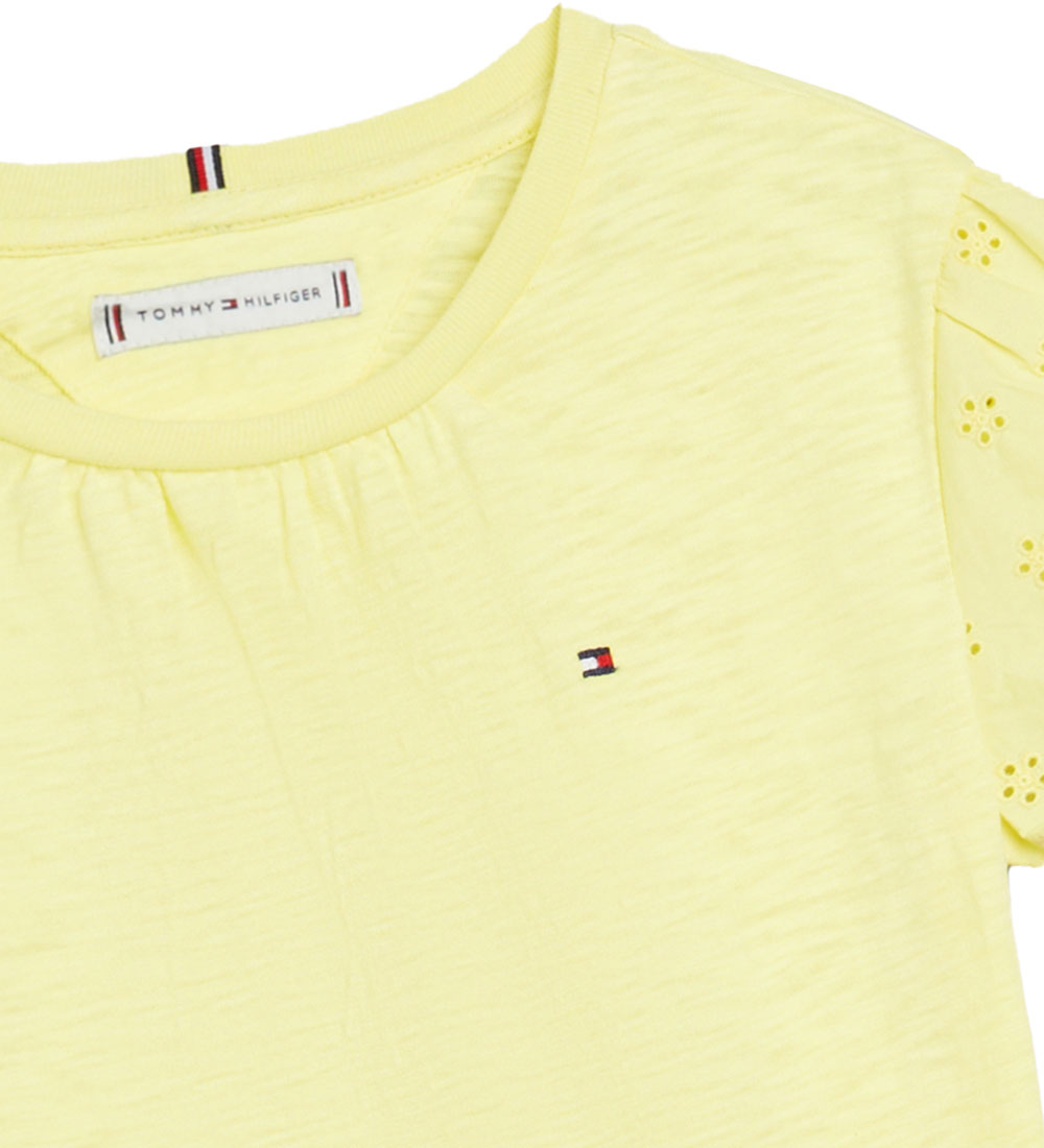 Tommy Hilfiger T-shirt - Embroidery Anglaise - Yellow Tulip