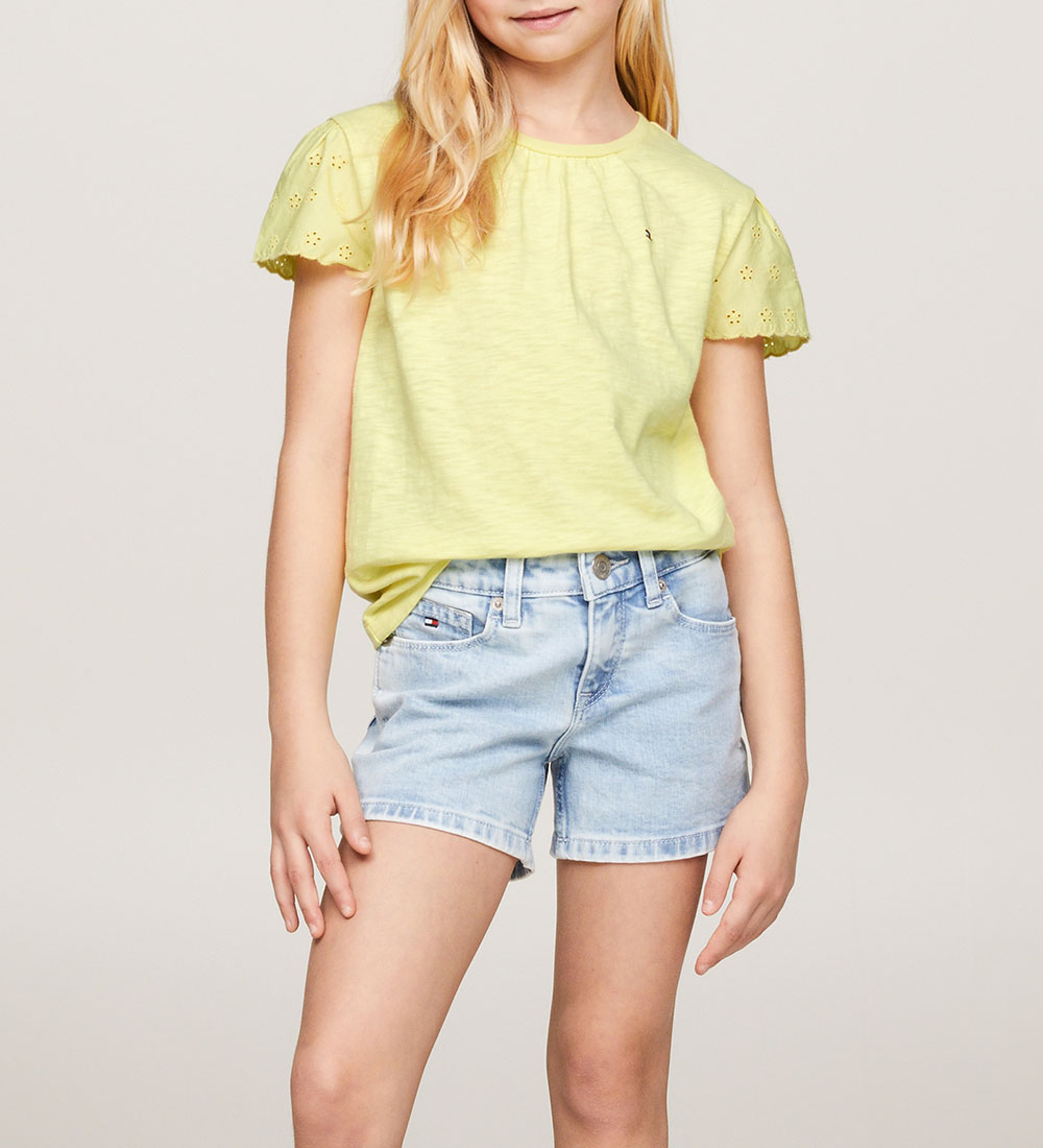 Tommy Hilfiger T-shirt - Embroidery Anglaise - Yellow Tulip