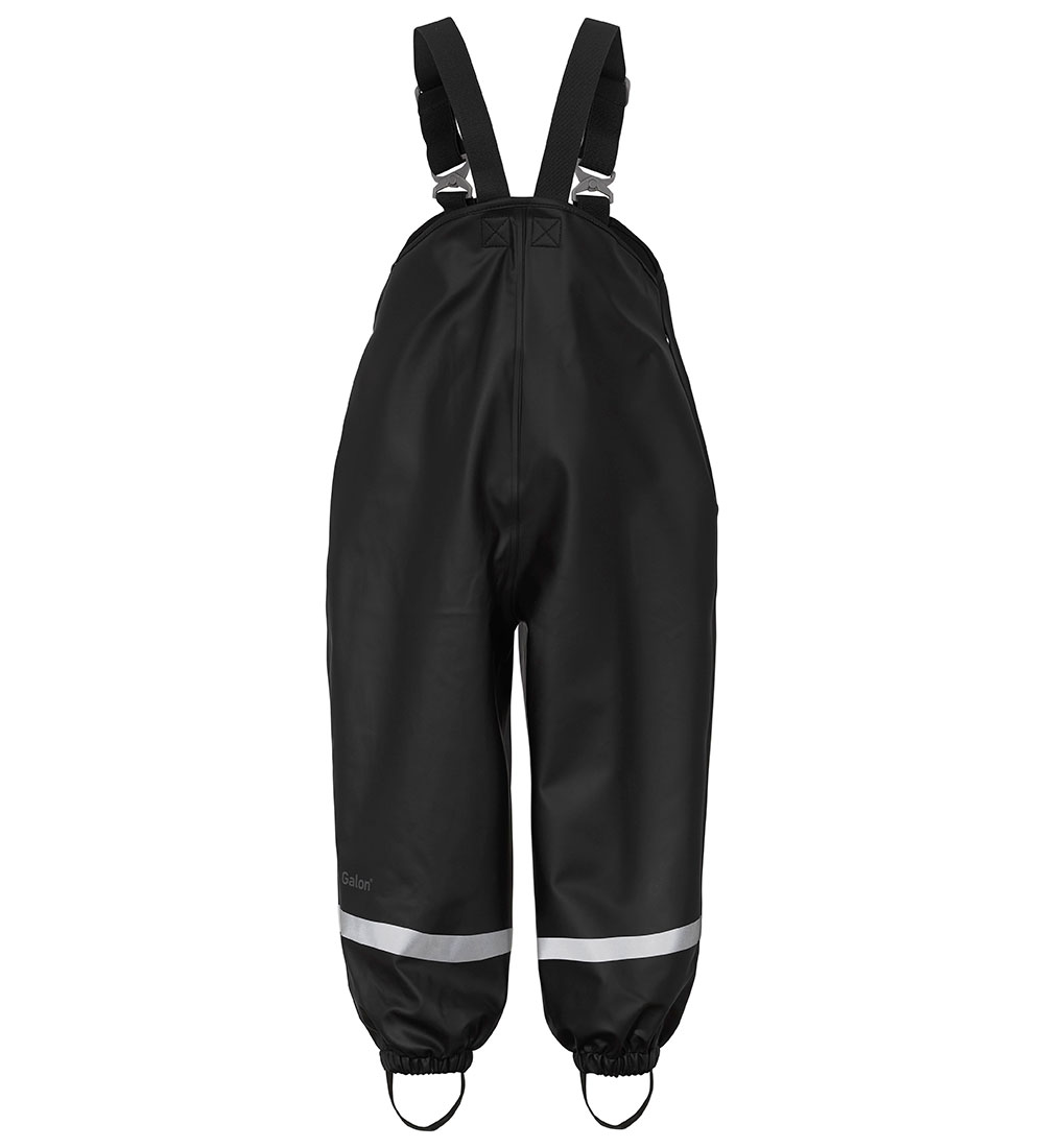 Didriksons Rain Pants w. Suspenders - PU - Plumber - Black
