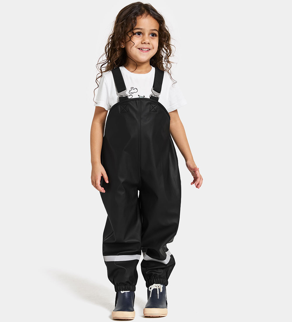 Didriksons Rain Pants w. Suspenders - PU - Plumber - Black